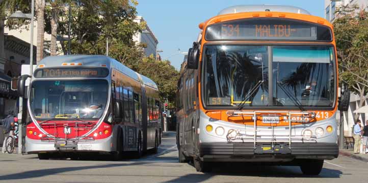 LA Metro NABI 60-BRT 9381 & Metro 45C 8345